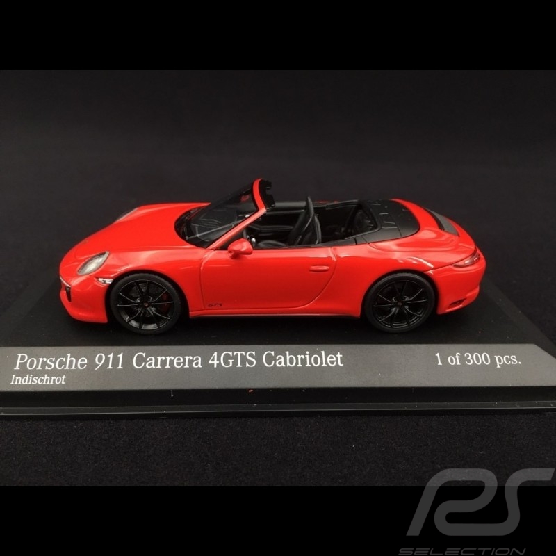 Porsche 911 type 991 phase II Carrera 4 GTS Cabriolet 2017 guards red 1/43 Minichamps 410067330
