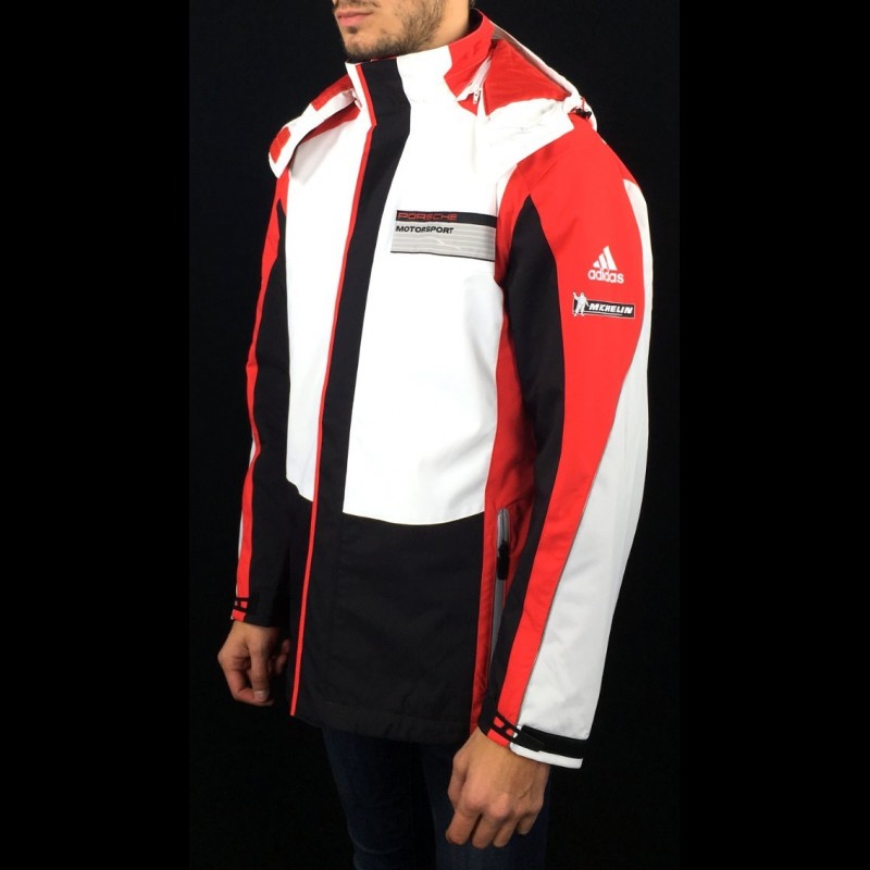 Adidas jacket Porsche Motorsport All Weather Black / White / Red / Grey ...