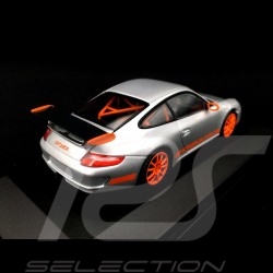 Porshe 911 type 997 GT3 RS 2006 Gris Metal / Orange 1/43 Minichamps silver grey silbergrau