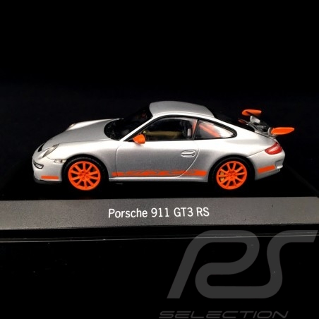 Porshe 911 type 997 GT3 RS 2006 Silbergrau / Orange 1/43 Minichamps