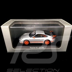 Porshe 911 type 997 GT3 RS 2006 Silbergrau / Orange 1/43 Minichamps