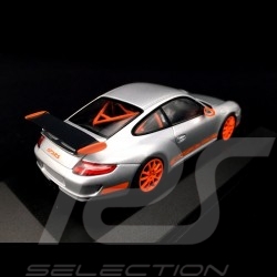 Porsche 911 type 997 GT3 RS 3.6 2007 mk I Silbergrau / Orange 1/43 Minichamps 400066000