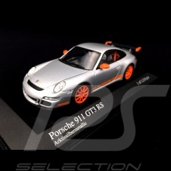 Porsche 911 type 997 GT3 RS 3.6 2007 mk I Silbergrau / Orange 1/43 Minichamps 400066000