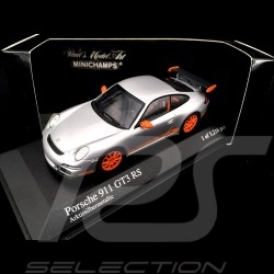 Porsche 911 type 997 GT3 RS 3.6 2007 mk I Silbergrau / Orange 1/43 Minichamps 400066000