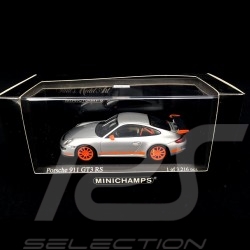 Porsche 911 type 997 GT3 RS 3.6 2007 mk I Silbergrau / Orange 1/43 Minichamps 400066000