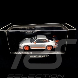 Porsche 911 type 997 GT3 RS 3.6 2007 mk I Silver grey / Orange 1/43 Minichamps 400066000