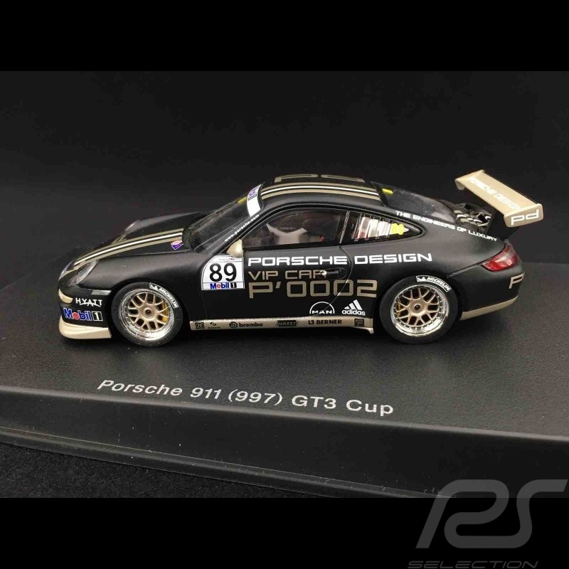Porsche  911 typ 997 GT3 Cup Präsentation 2007 Porsche Design Vip Car mattschwarz 1/43 Autoart 60770