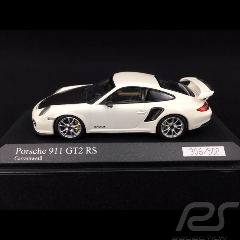 Porsche 911 type 997 GT2 RS blanc carrara carrara white carrara weiß / carbone 1/43 Minichamps 400069405