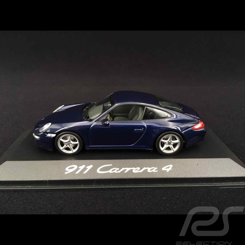 Porsche 997 Carrera 4 Phase 1 2005 bleu 1/43 Minichamps WAP02010016