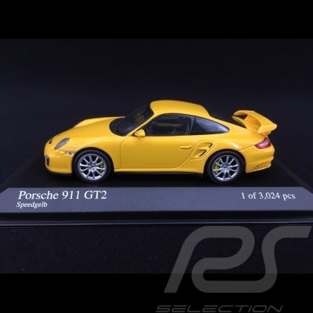 Porsche 911 type 997 GT2 ph. 1 2008 jaune vitesse speed yellow speedgelb 1/43 Minichamps 400066300