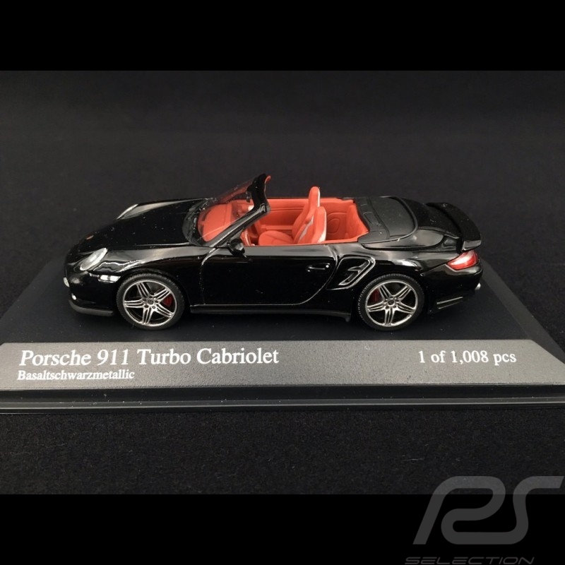 Porsche 911 type 997 turbo cabriolet 3.6 ph 1 2007 Noir basalte 1/43 Minichamps 400065230 black schwarz