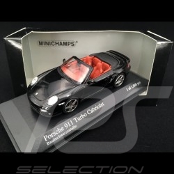 Porsche 911 type 997 turbo cabriolet 3.6 ph 1 2007 Basaltschwarz 1/43 Minichamps 400065230