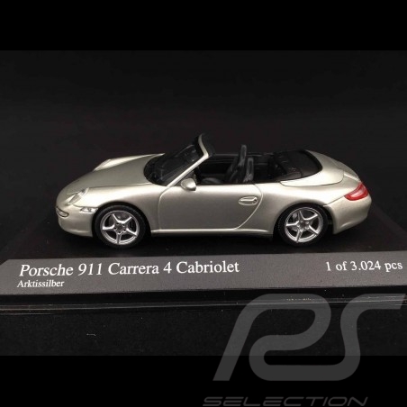 Porsche 997 Carrera 4S Cabriolet 2005 argent 1/43 Minichamps 400065330