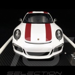 Porsche 911 R type 991 2016 1/12 Spark WAX02200004 blanche white weiß bandes rouges redstripes rote Streifen
