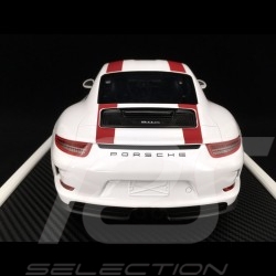 Porsche 911 R type 991 2016 1/12 Spark WAX02200004 blanche white weiß bandes rouges redstripes rote Streifen