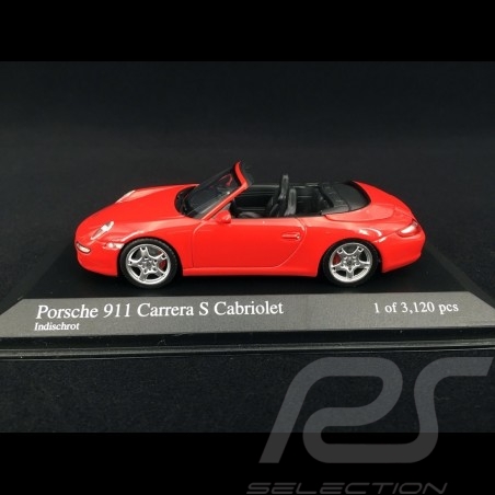 Porsche 911 type 997 Carrera S Cabriolet mk 1 2005 Indischrot 1/43 Minichamps 400063030