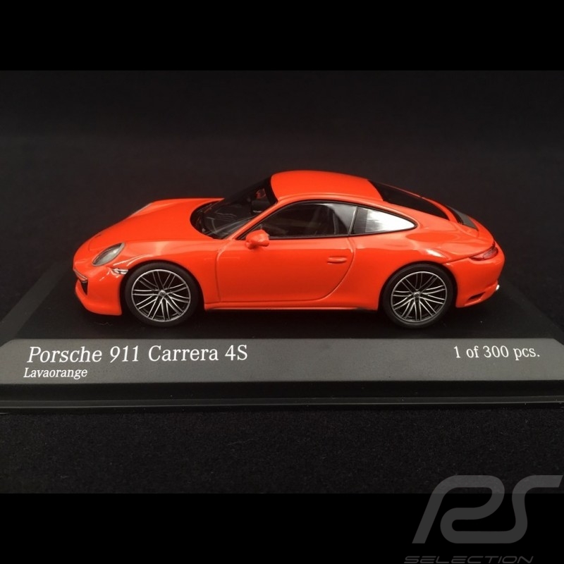 Porsche 911 type 991 phase II Carrera 4S 2016 lavaorange 1/43 Minichamps 410067241