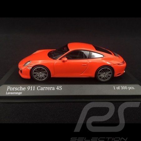 Porsche 911 type 991 phase II Carrera 4S 2016 lavaorange 1/43 Minichamps 410067241