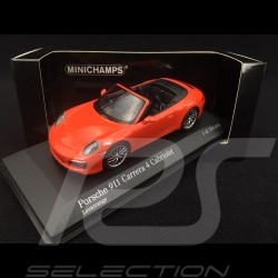 Porsche 911 type 991 phase II Carrera 4 Cabriolet 2016 orange fusion 1/43 Minichamps 410067231