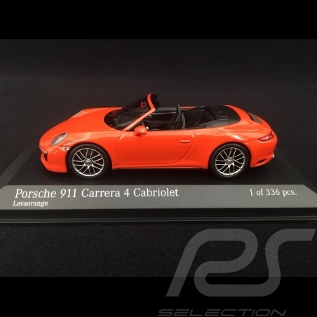 Porsche 911 type 991 phase II Carrera 4 Cabriolet 2016 orange fusion 1/43 Minichamps 410067231