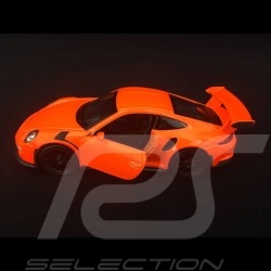 Porsche 911 GT3 RS type 991 MK1 2015 pull back toy Welly neon orange WAX02600005