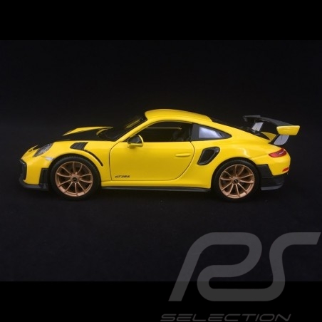 Porsche 911 type 991 GT2 RS phase II 2018 jaune / carbone carbon Kohlenstoff 1/24 Maisto 31523