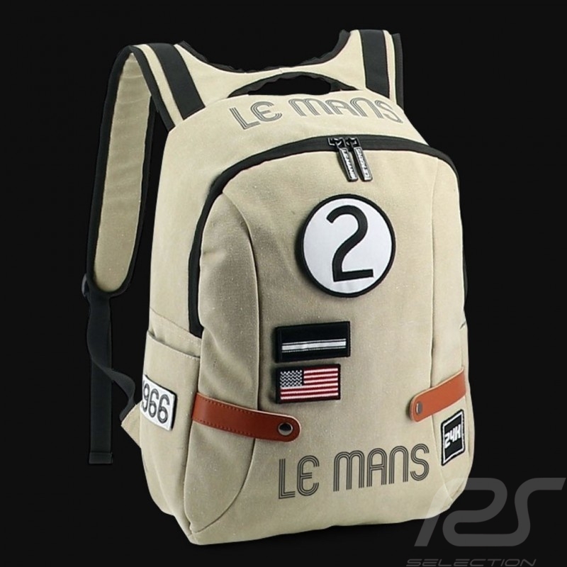 Sac à dos 24h Le Mans Legende Classic Coton Beige Fourniture officielle LM300BE-20B