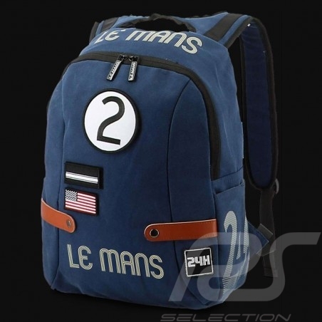 24h Le Mans Legende Classic backpack Navy blue Cotton Official Supply LM300BL-20B