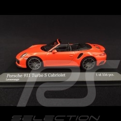 Porsche 911 typ 991 Turbo S Cabriolet phase II 2016 lava orange 1/43 Minichamps 410067181