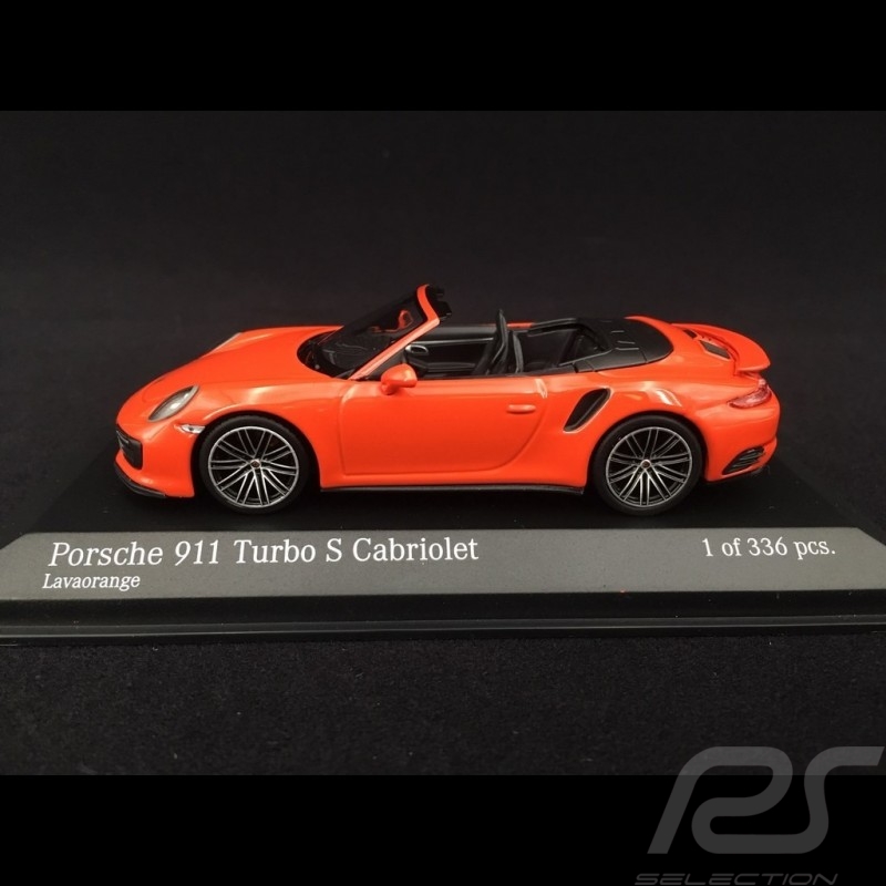 Porsche 911 typ 991 Turbo S Cabriolet phase II 2016 lava orange 1/43 Minichamps 410067181