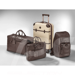 Mercedes Classic Trolley Beige Brown, Brown Leather Suitcase