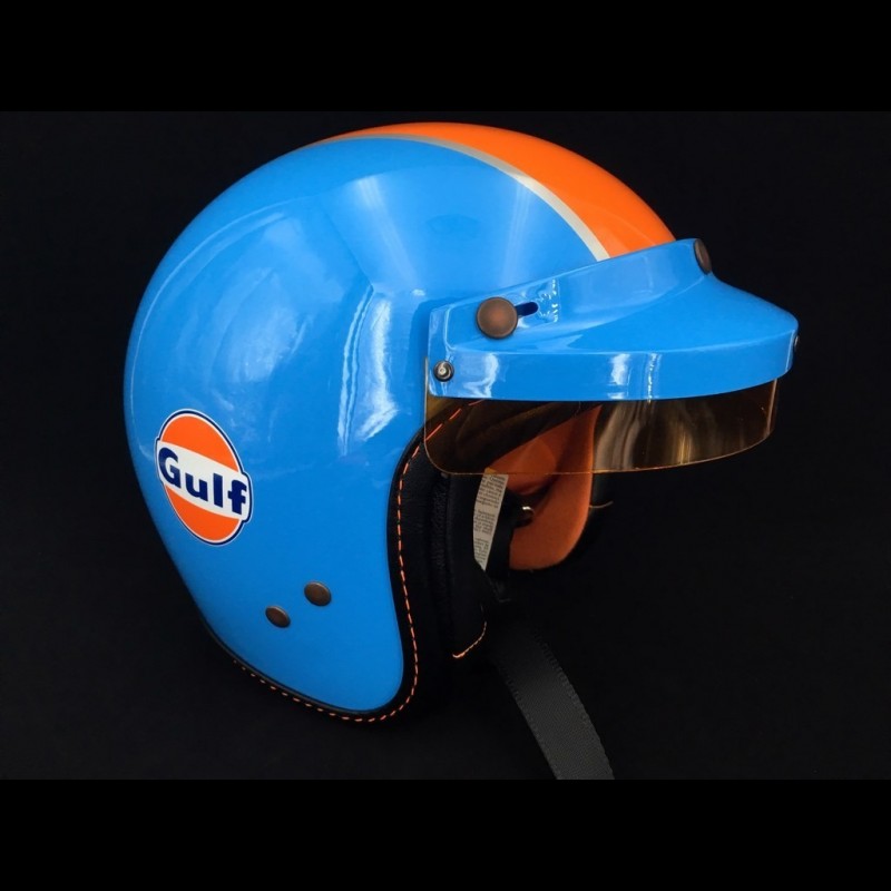 Casque Gulf pour automobile - couleur bleu cobalt et orange- 1923autos