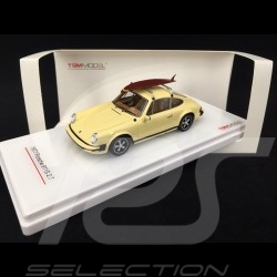 Porsche 911 S 2.7 1977 beige Sahara avec planche de surf 1/43 Truescale TSM430191 with surfboard mit surfbrett