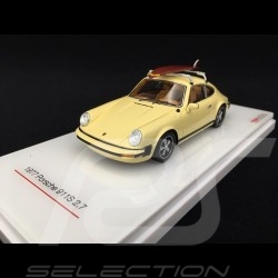 Porsche 911 S 2.7 1977 beige Sahara avec planche de surf 1/43 Truescale TSM430191 with surfboard mit surfbrett