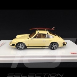 Porsche 911 S 2.7 1977 beige Sahara avec planche de surf 1/43 Truescale TSM430191 with surfboard mit surfbrett