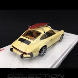 Porsche 911 S 2.7 1977 beige Sahara avec planche de surf 1/43 Truescale TSM430191 with surfboard mit surfbrett