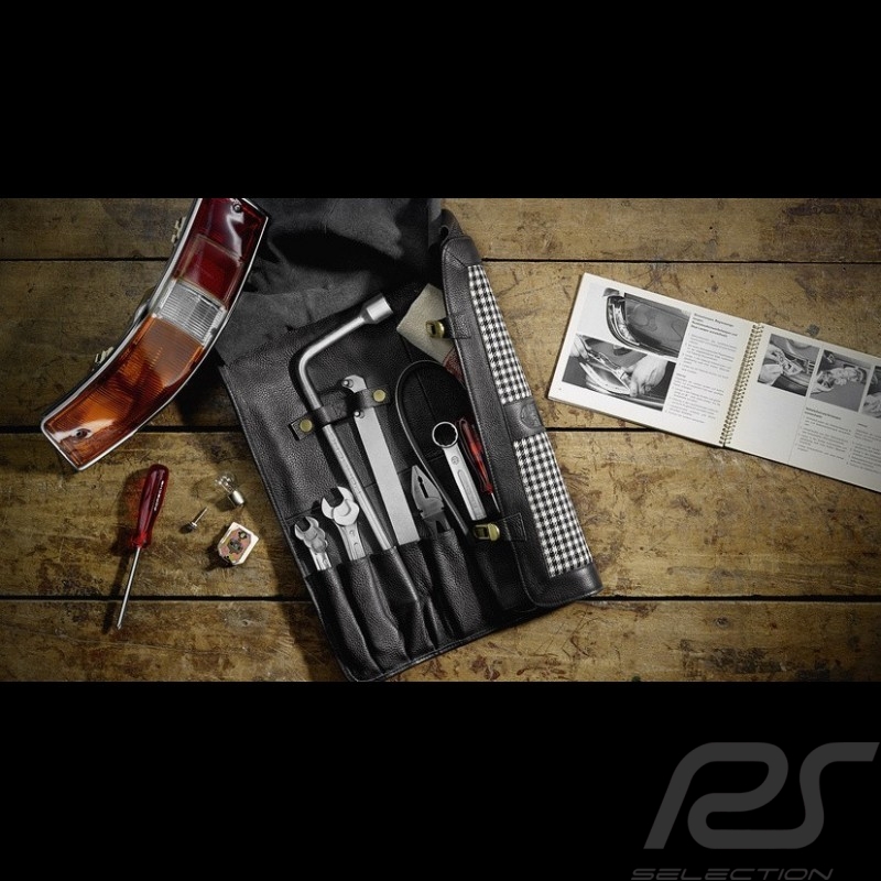 Trousse à outils Porsche Classic pour 911 F pied de poule pepita / cuir Tool kit