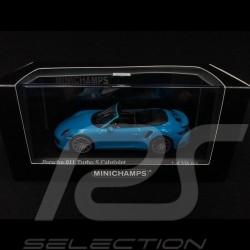 Porsche 911 type 991 phase II Turbo S Cabriolet 2016 bleu blue blau miami 1/43 Minichamps 410067182