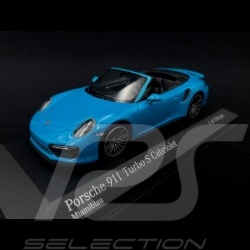 Porsche 911 typ 991 phase II Turbo S Cabriolet 2016 miami blau 1/43 Minichamps 410067182