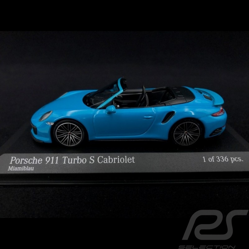 Porsche 911 typ 991 phase II Turbo S Cabriolet 2016 miami blau 1/43 Minichamps 410067182