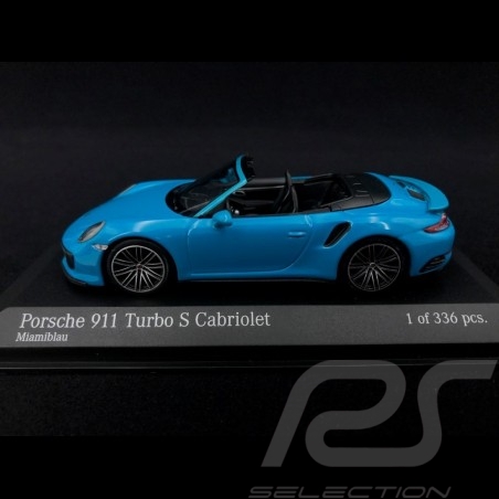 Porsche 911 type 991 phase II Turbo S Cabriolet 2016 miami blue 1/43 Minichamps 410067182