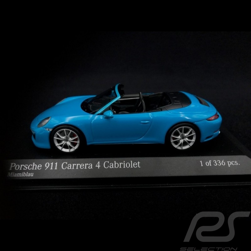 Porsche 911 type 991 phase II Carrera 4S Cabriolet 2016 bleu miami 1/43 Minichamps 410067232