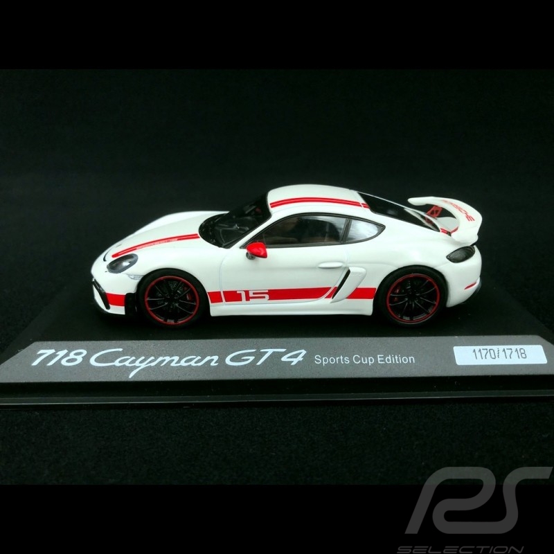 Porsche 718 Cayman GT4 Sports Cup Edition blanc / rouge 1/43 Minichamps WAP0204140LEXC