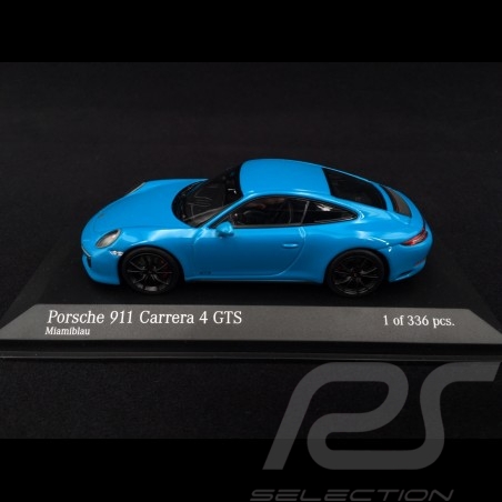 Porsche 911 type 991 phase II Carrera 4 GTS 2017 bleu Miami 1/43 Minichamps 410067322