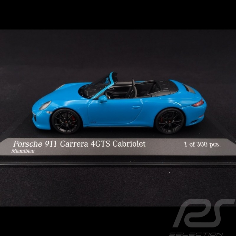 Porsche 911 typ 991 phase II Carrera 4 GTS Cabriolet 2016 Miami blau 1/43 Minichamps 410067332