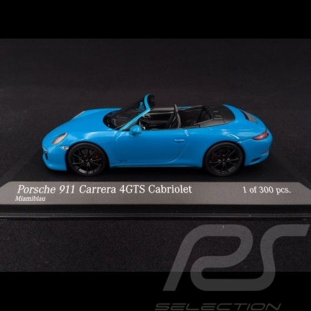 Porsche 911 type 991 phase II Carrera 4 GTS Cabriolet 2016 Miami blue 1/43 Minichamps 410067332