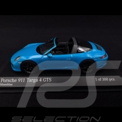 Porsche 911 type 991 Phase II Targa 4 GTS 2016 Miami blue 1/43 Minichamps 410067342