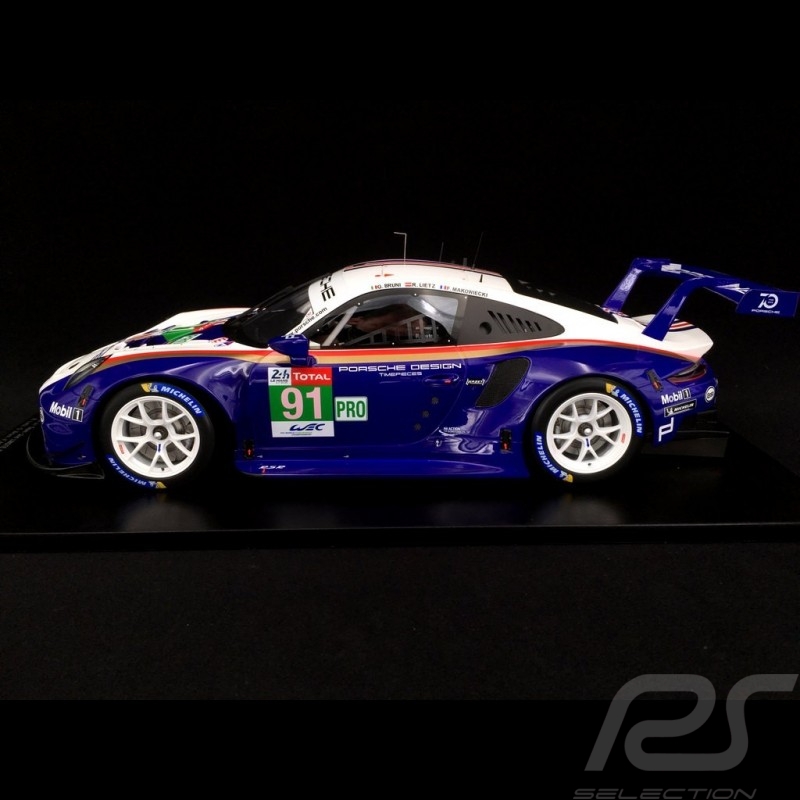 Porsche 911 RSR typ 991 24h Le Mans 2018 n° 91 Rothmans Lackierung Porsche 70 Jahre 1/12 Spark 12S011