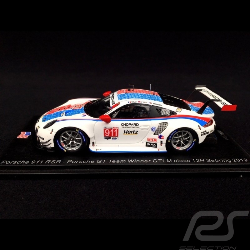 Porsche 911 RSR type 991 winner 12h Sebring 2019 n° 911 Brumos design 1/43 Spark US080