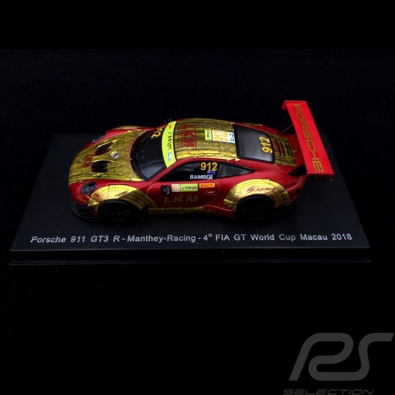 Porsche 911 GT3 R type 991 Macau GT World Cup 2018 n° 912 Manthey 1/64 Spark Y126